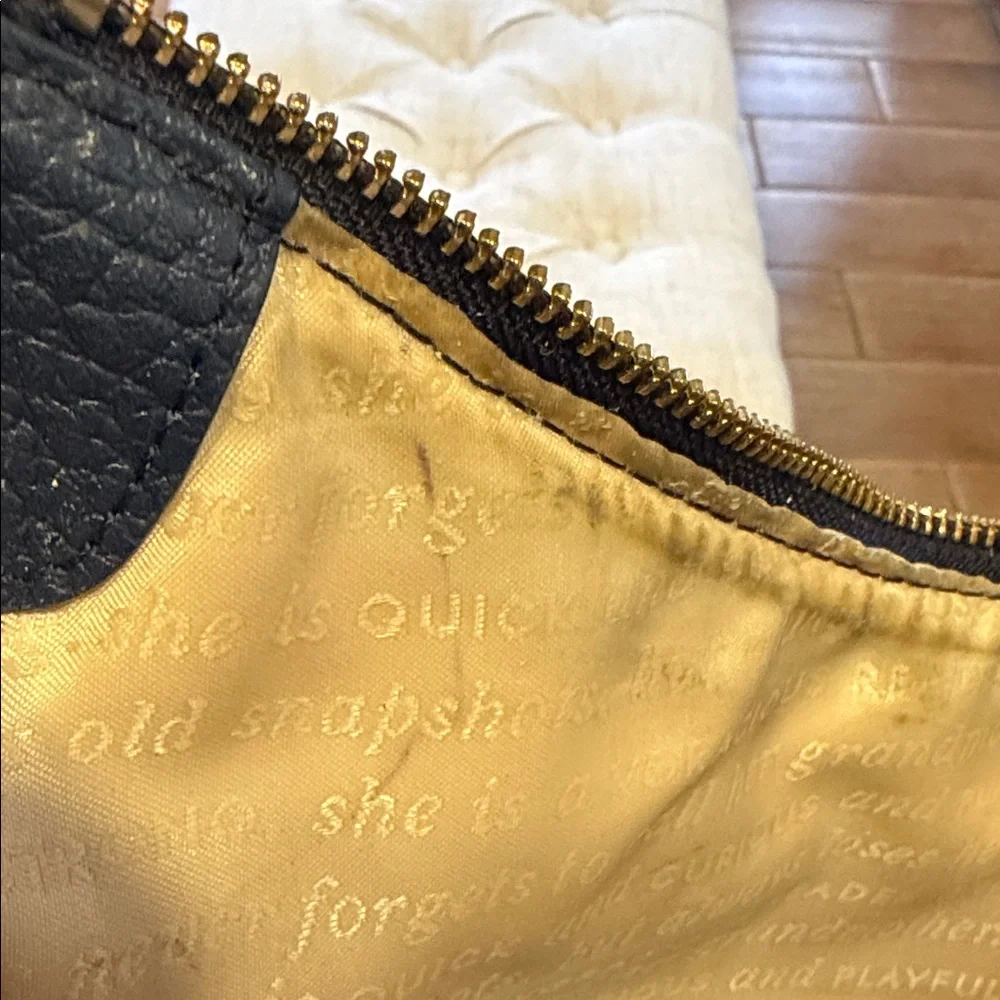 kate spade Navy and White Striped Shoulder Bag with Front Zippers - Picture 5 of 10